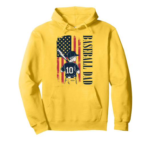 Baseball Dad Flag I Raised Mine Ballpark Hoodie - Graphic Print for Adults - T-Shirt, Sweatshirt, Hoodie