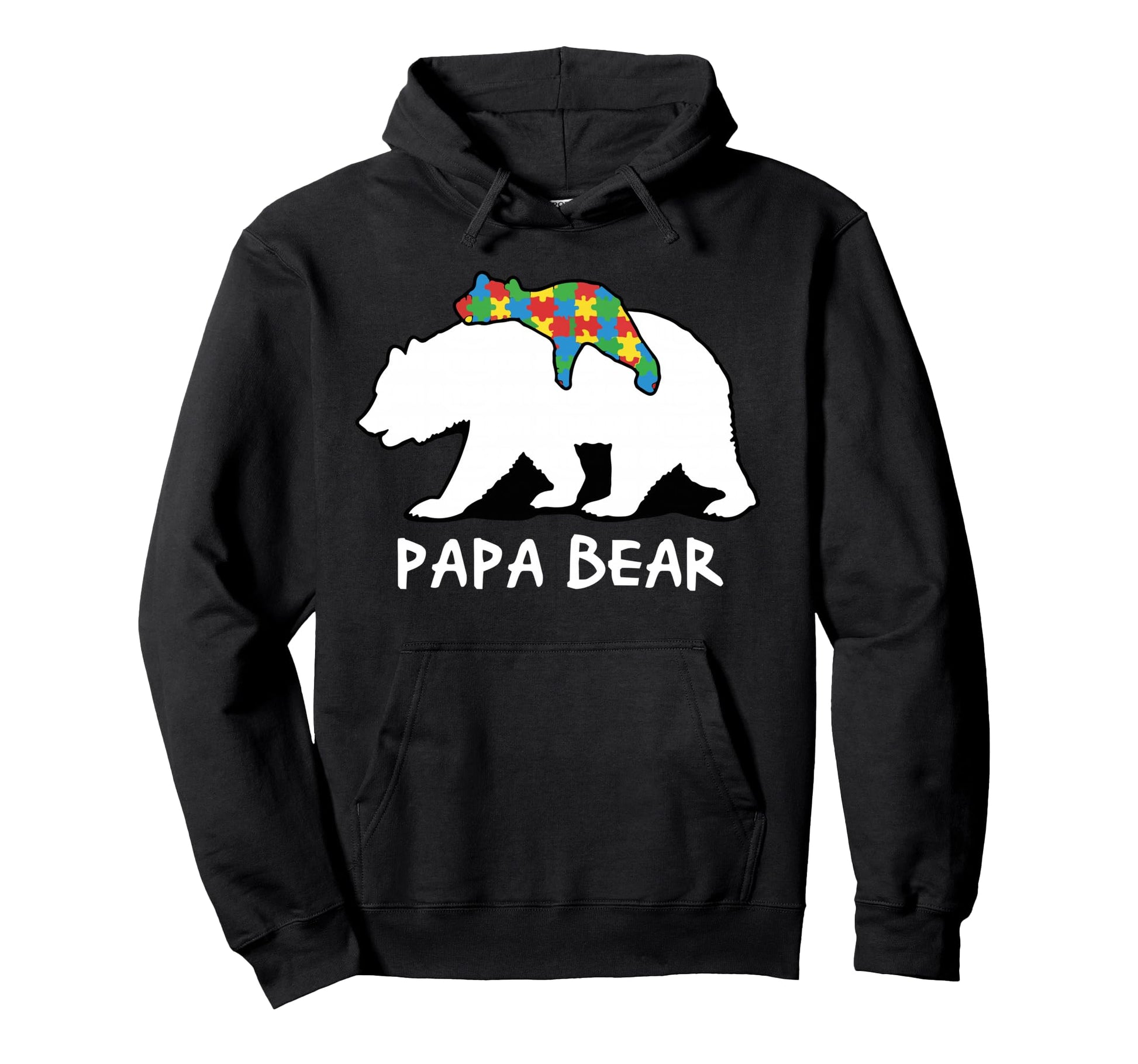 Autism Dad Papa Bear Protective Hoodie - Casual Everyday Wear Men Women - T-Shirt, Sweatshirt, Hoodie