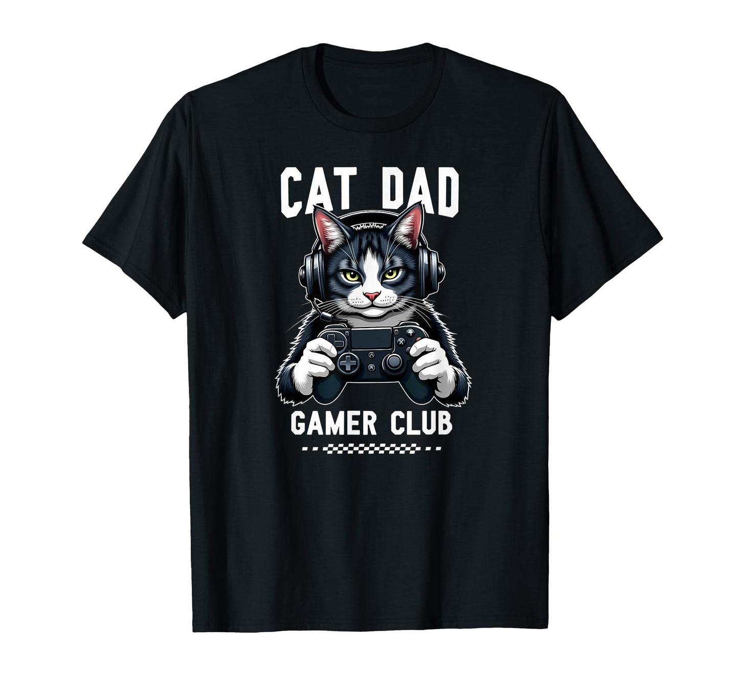 Cat Dad Gamer Club Video Game T-Shirt - Aesthetic Graphic Unisex - T-Shirt, Sweatshirt, Hoodie