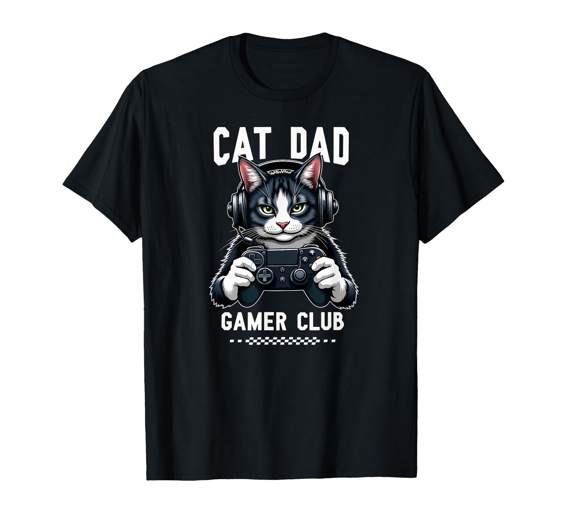 Cat Dad Gamer Club Video Game T-Shirt - Aesthetic Graphic Unisex - T-Shirt, Sweatshirt, Hoodie