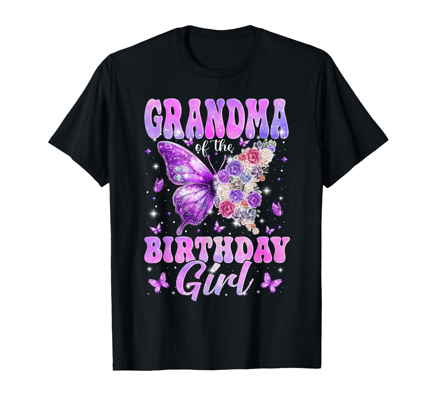 Grandma Birthday Butterfly Family T-Shirt - Novelty Apparel for Adults - T-Shirt, Sweatshirt, Hoodie