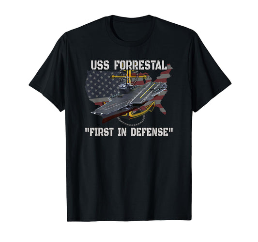 Aircraft Carrier Uss Forrestal Cv T-Shirt - Fun Novelty Design for Adults - T-Shirt, Sweatshirt, Hoodie