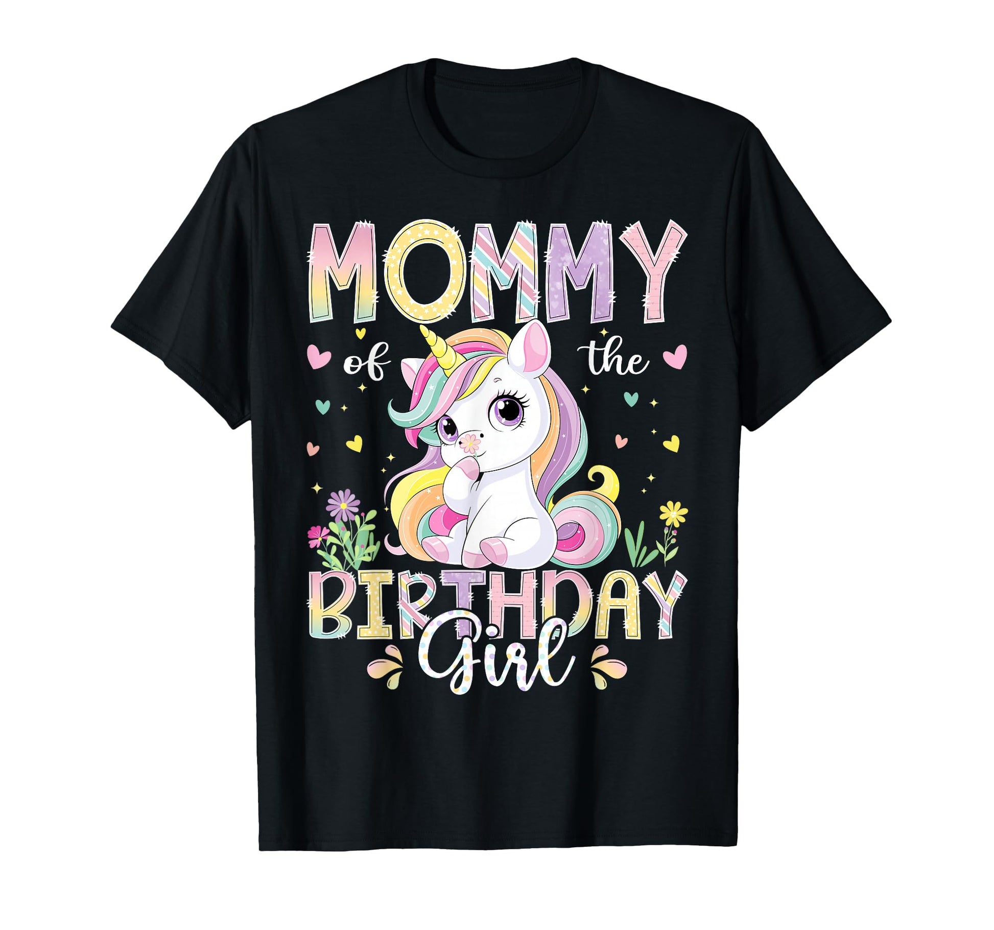 Mommy Birthday Kawaii Unicorn Family T-Shirt - Custom Art Print Unisex - T-Shirt, Sweatshirt, Hoodie
