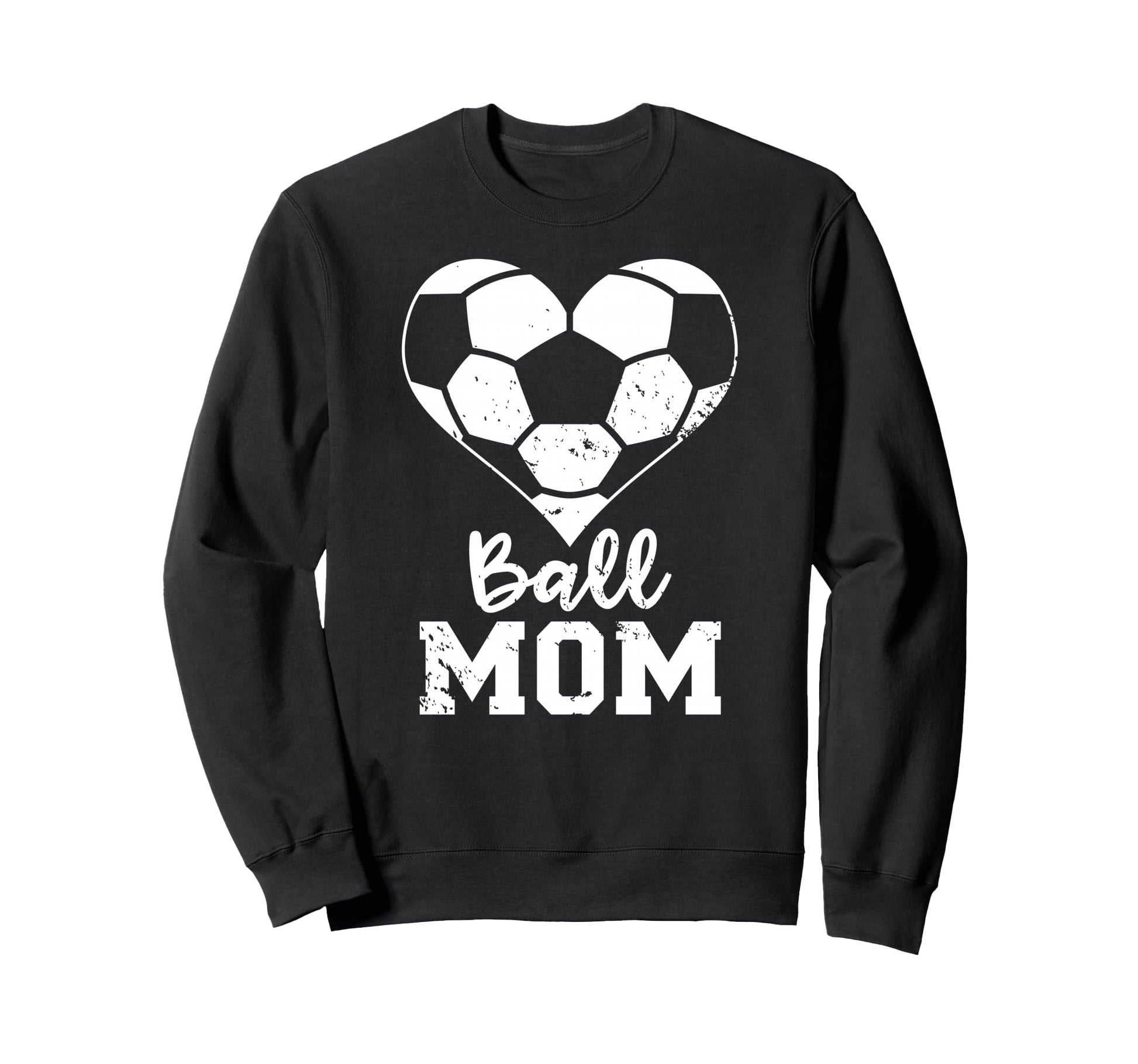 Ball Mom Heart Funny Soccer Mom Sweatshirt - Unique Graphic for Adults - T-Shirt, Sweatshirt, Hoodie