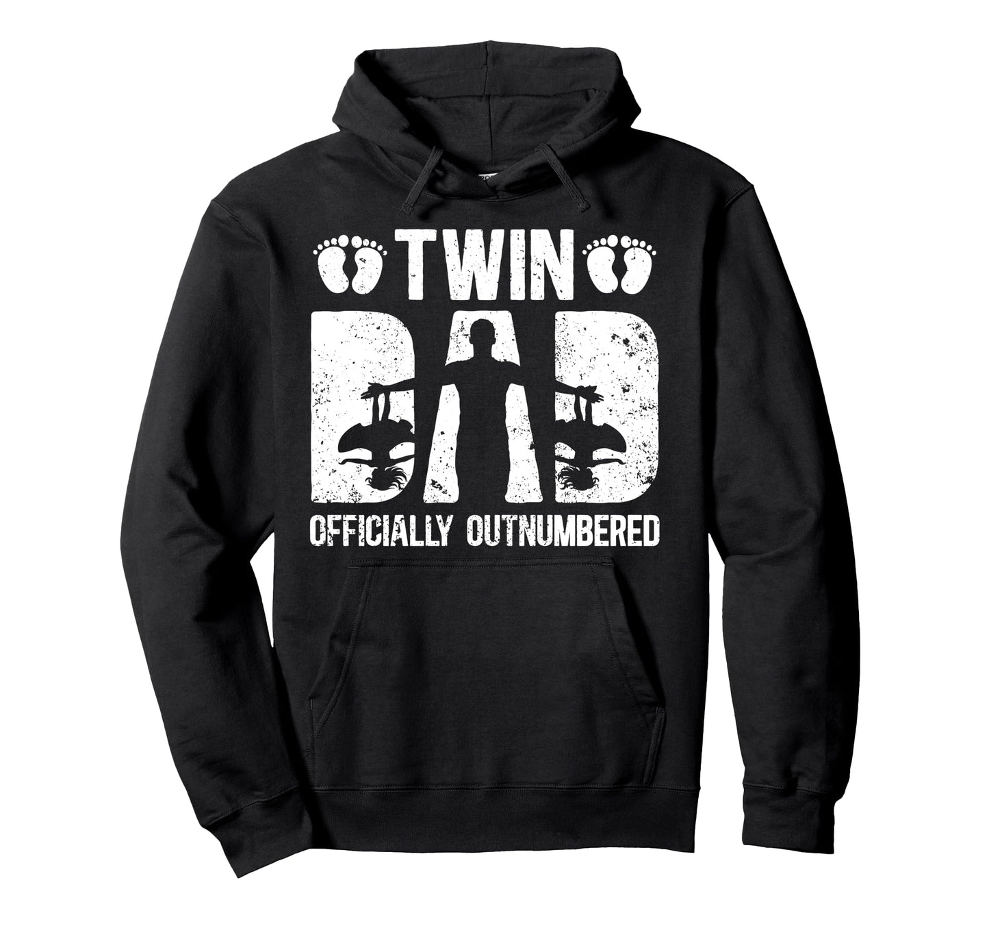Twin Dad Officially Outnumbered Twin Hoodie - Graphic Print for Adults - T-Shirt, Sweatshirt, Hoodie