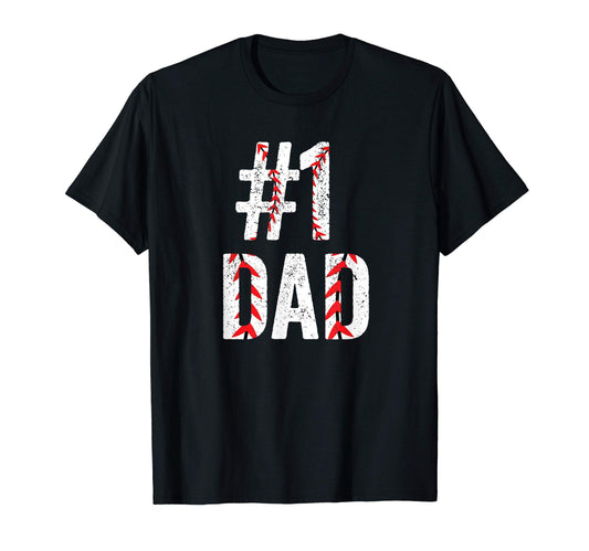 1 Dad Baseball Coach Gift Number T-Shirt - Fun Novelty Design for Adults - T-Shirt, Sweatshirt, Hoodie
