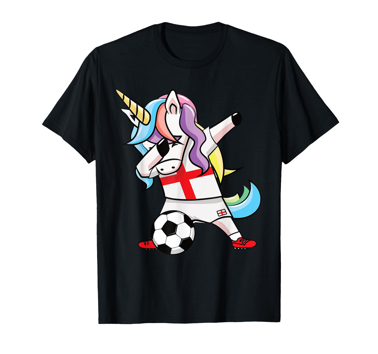 Funny Unicorn Dabbing England Football T-Shirt - Aesthetic Graphic Unisex - T-Shirt, Sweatshirt, Hoodie