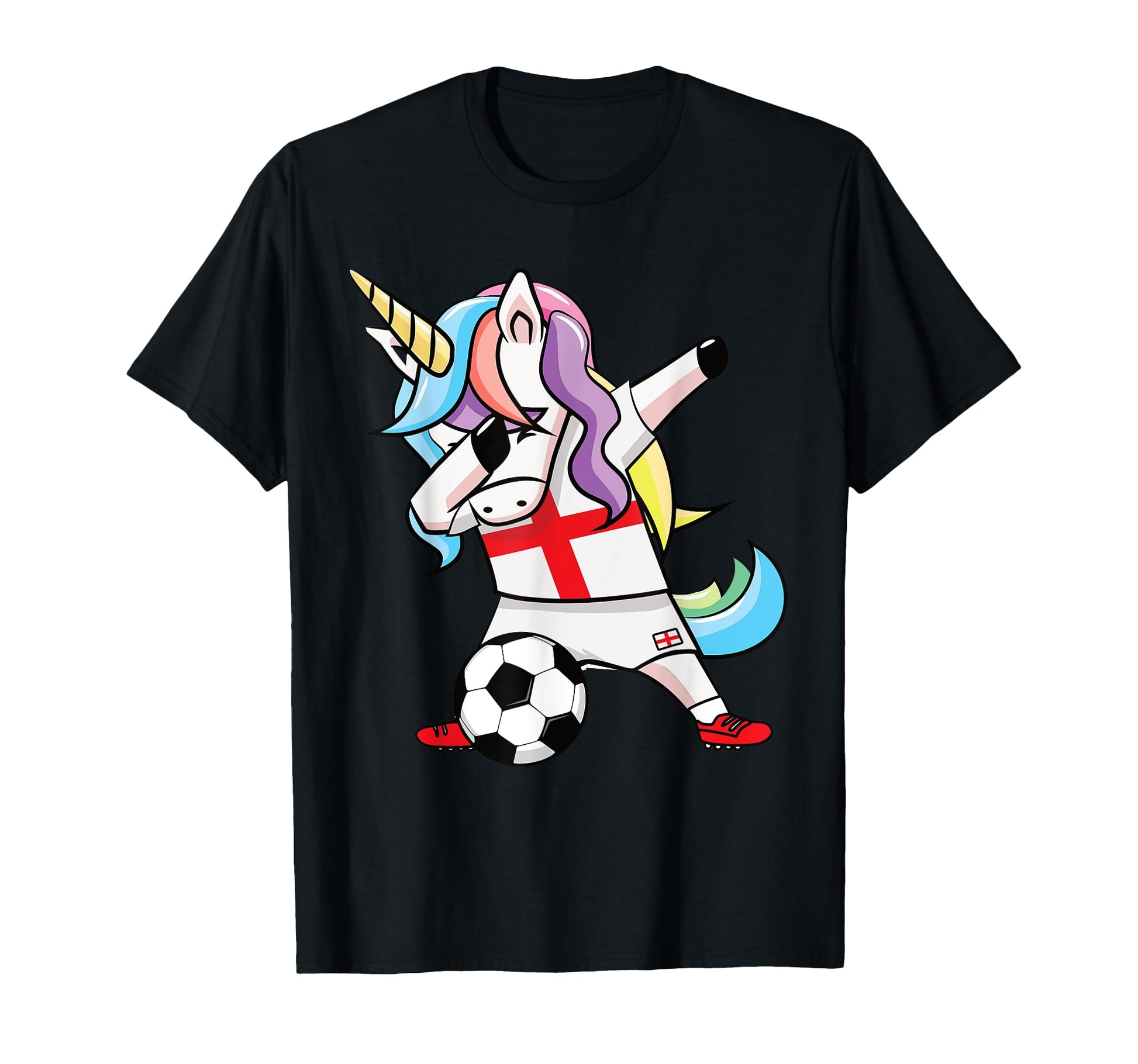 Funny Unicorn Dabbing England Football T-Shirt - Aesthetic Graphic Unisex - T-Shirt, Sweatshirt, Hoodie