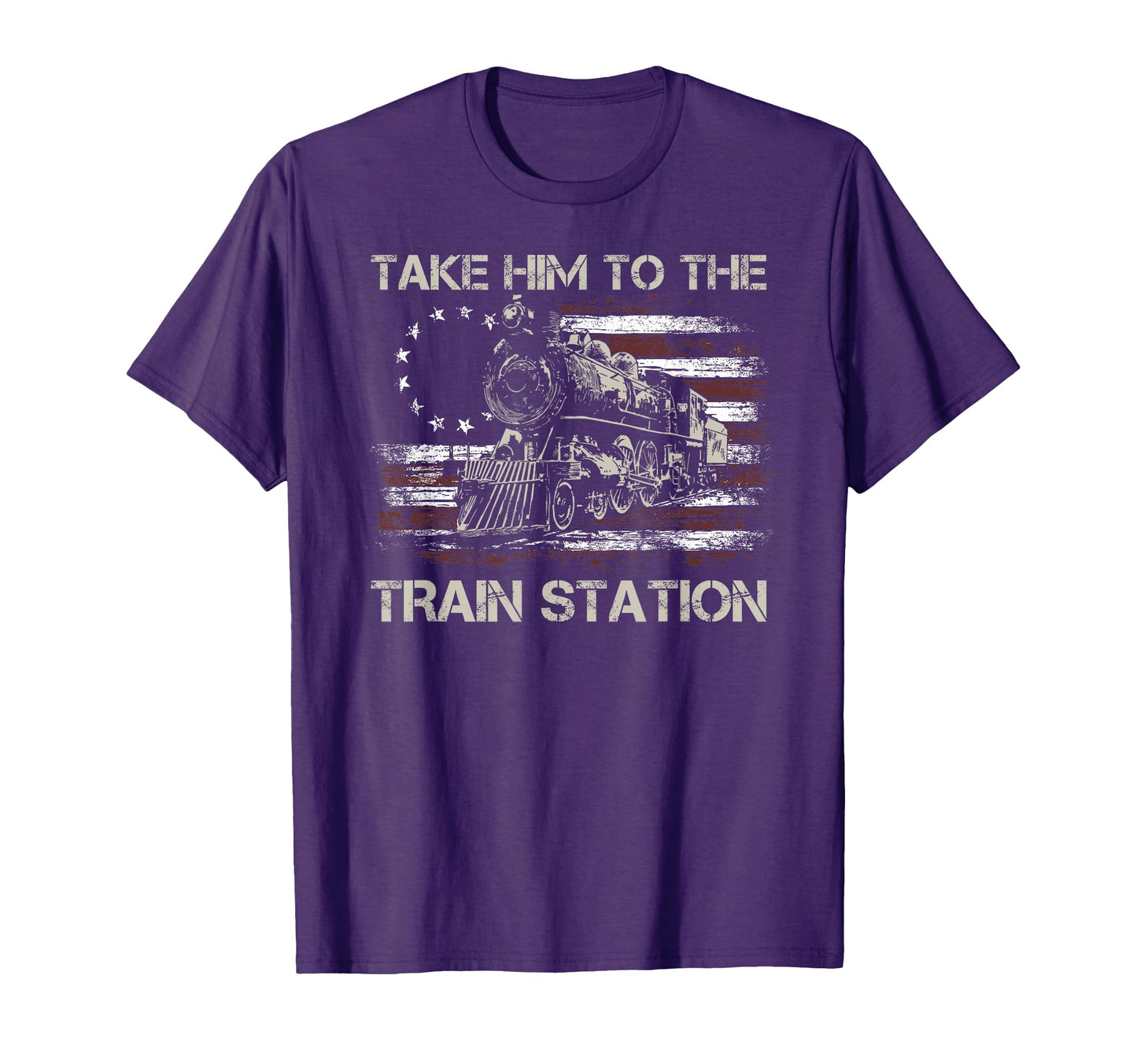 Old American Flag Take Him To Train T-Shirt - Minimalist Print for Adults - T-Shirt, Sweatshirt, Hoodie