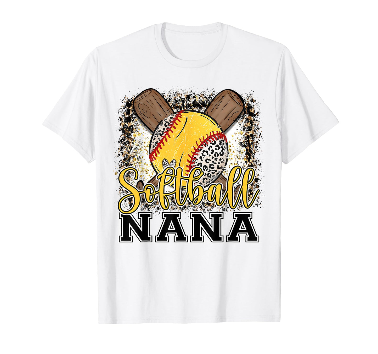 Softball Nana Leopard Funny Softball T-Shirt - Streetwear Style for Adults - T-Shirt, Sweatshirt, Hoodie