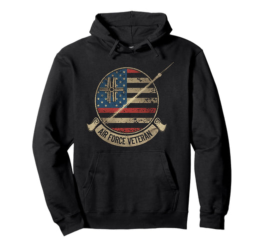 Air Force Veteran Us American Flag Dad Hoodie - Graphic Print Men Women - T-Shirt, Sweatshirt, Hoodie