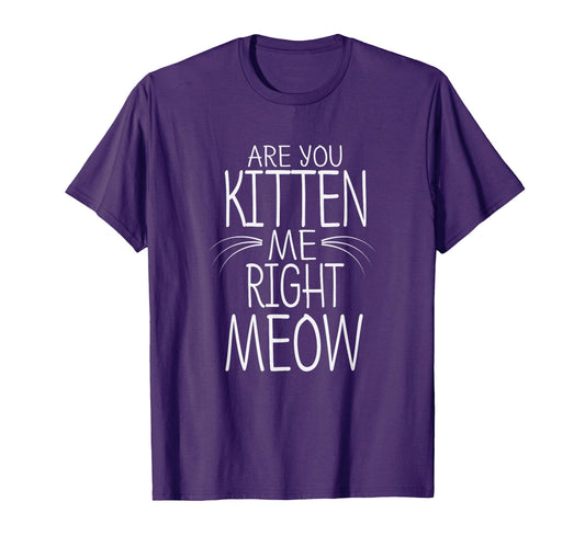 Are You Kitten Me Right Meow Funny Cat T-Shirt - Aesthetic Graphic Unisex - T-Shirt, Sweatshirt, Hoodie