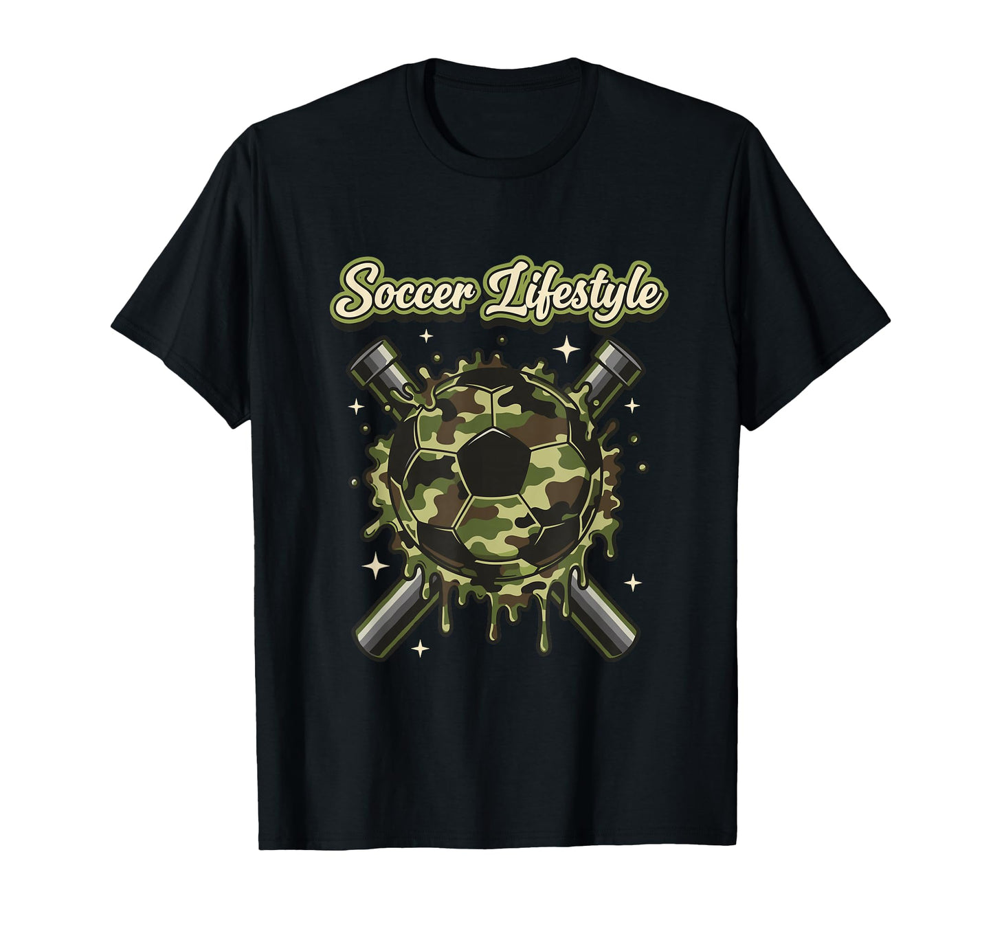 Camo Soccer Drip Life T-Shirt - Custom Art Print for Adults - T-Shirt, Sweatshirt, Hoodie