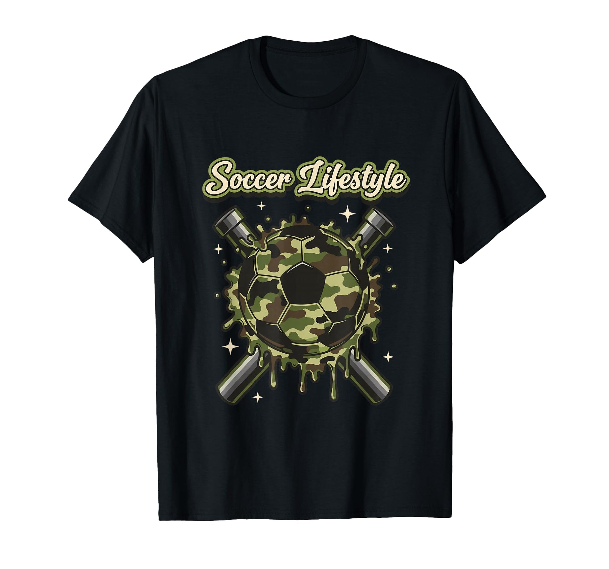 Camo Soccer Drip Life T-Shirt - Custom Art Print for Adults - T-Shirt, Sweatshirt, Hoodie