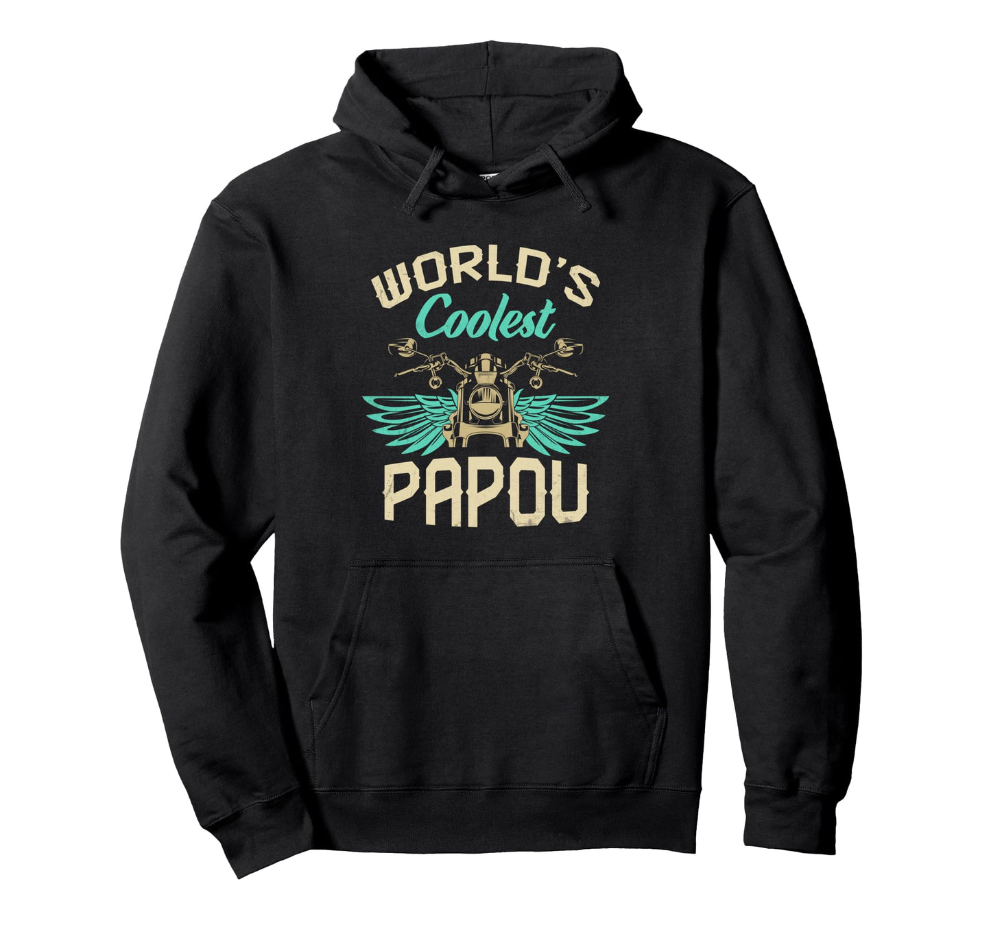 Worlds Coolest Papou Motorcycle Fathers Day Hoodie - Trendy Graphic Unisex - T-Shirt, Sweatshirt, Hoodie