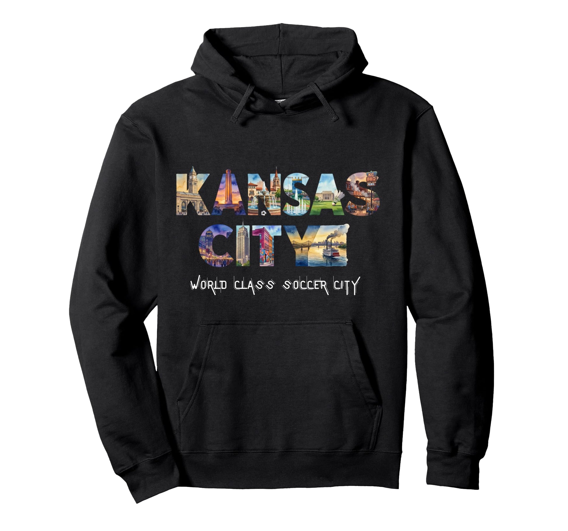 Kansas City Family Soccer Art Hoodie - Minimalist Print for Adults - T-Shirt, Sweatshirt, Hoodie