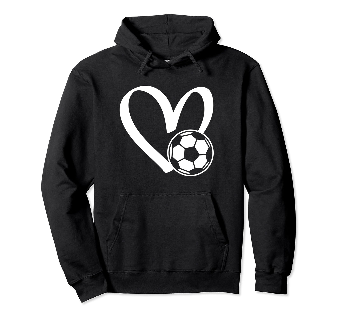 Soccer Ball Heart Hoodie - Custom Art Print Men Women - T-Shirt, Sweatshirt, Hoodie
