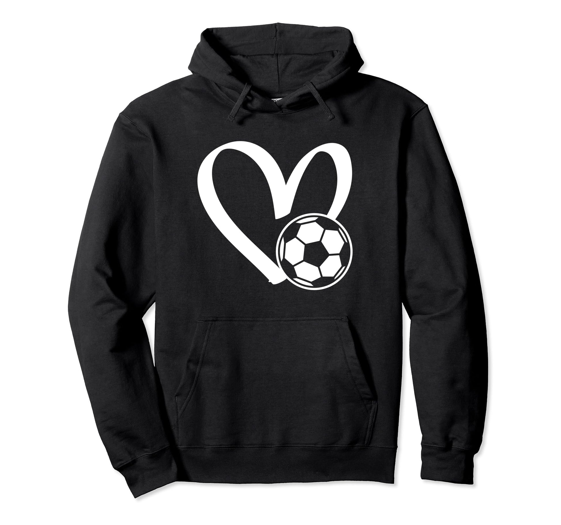 Soccer Ball Heart Hoodie - Custom Art Print Men Women - T-Shirt, Sweatshirt, Hoodie