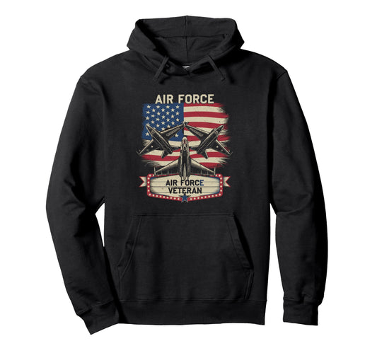 Air Force Veteran Us American Flag Hoodie - Streetwear Style for Adults - T-Shirt, Sweatshirt, Hoodie