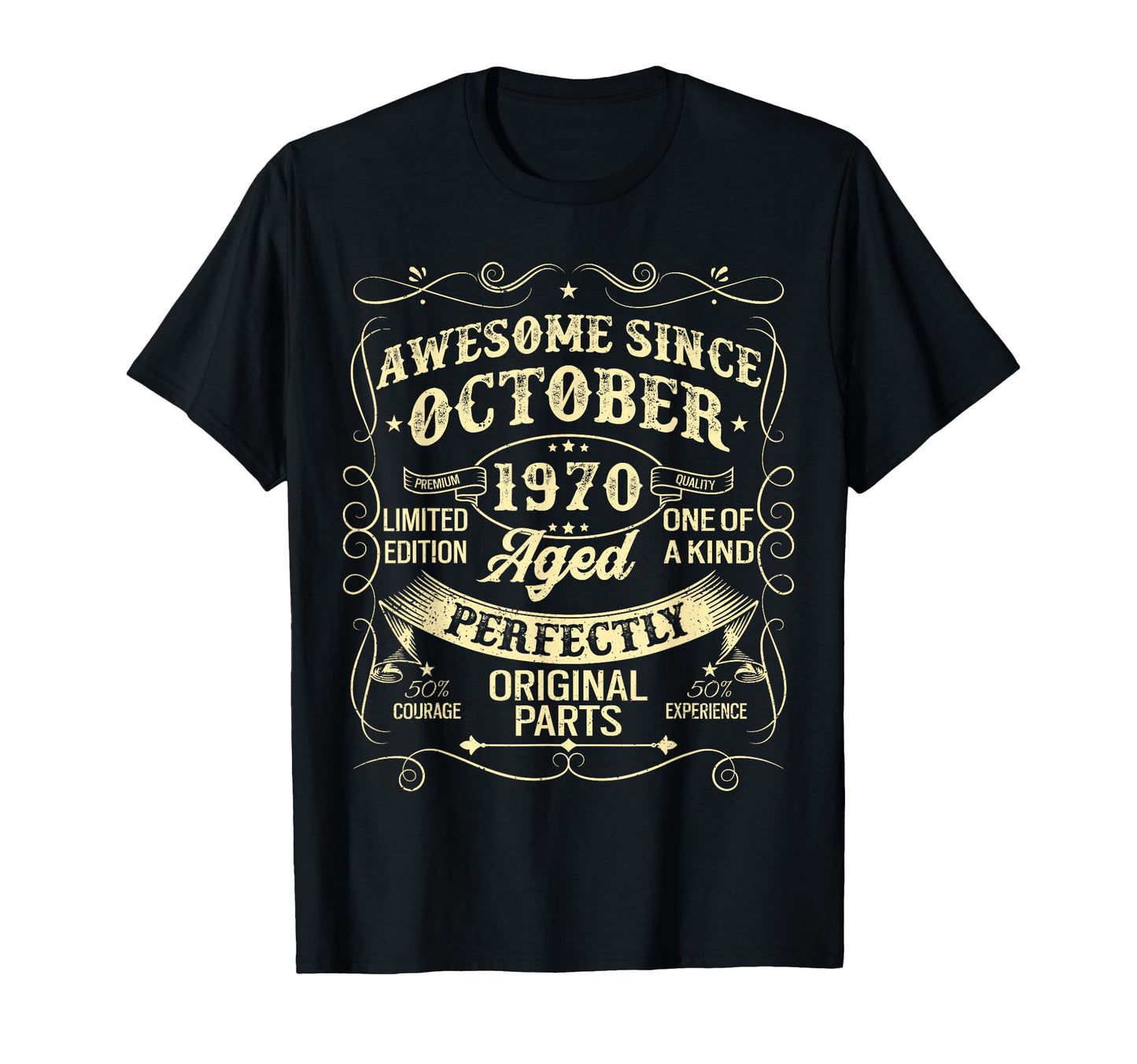 Awesome Since October 1970 Year Birth T-Shirt - Trendy Graphic for Adults - T-Shirt, Sweatshirt, Hoodie
