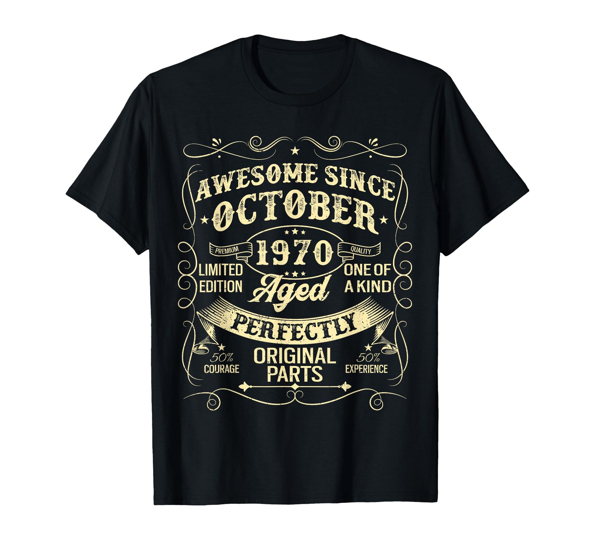 Awesome Since October 1970 Year Birth T-Shirt - Trendy Graphic for Adults - T-Shirt, Sweatshirt, Hoodie
