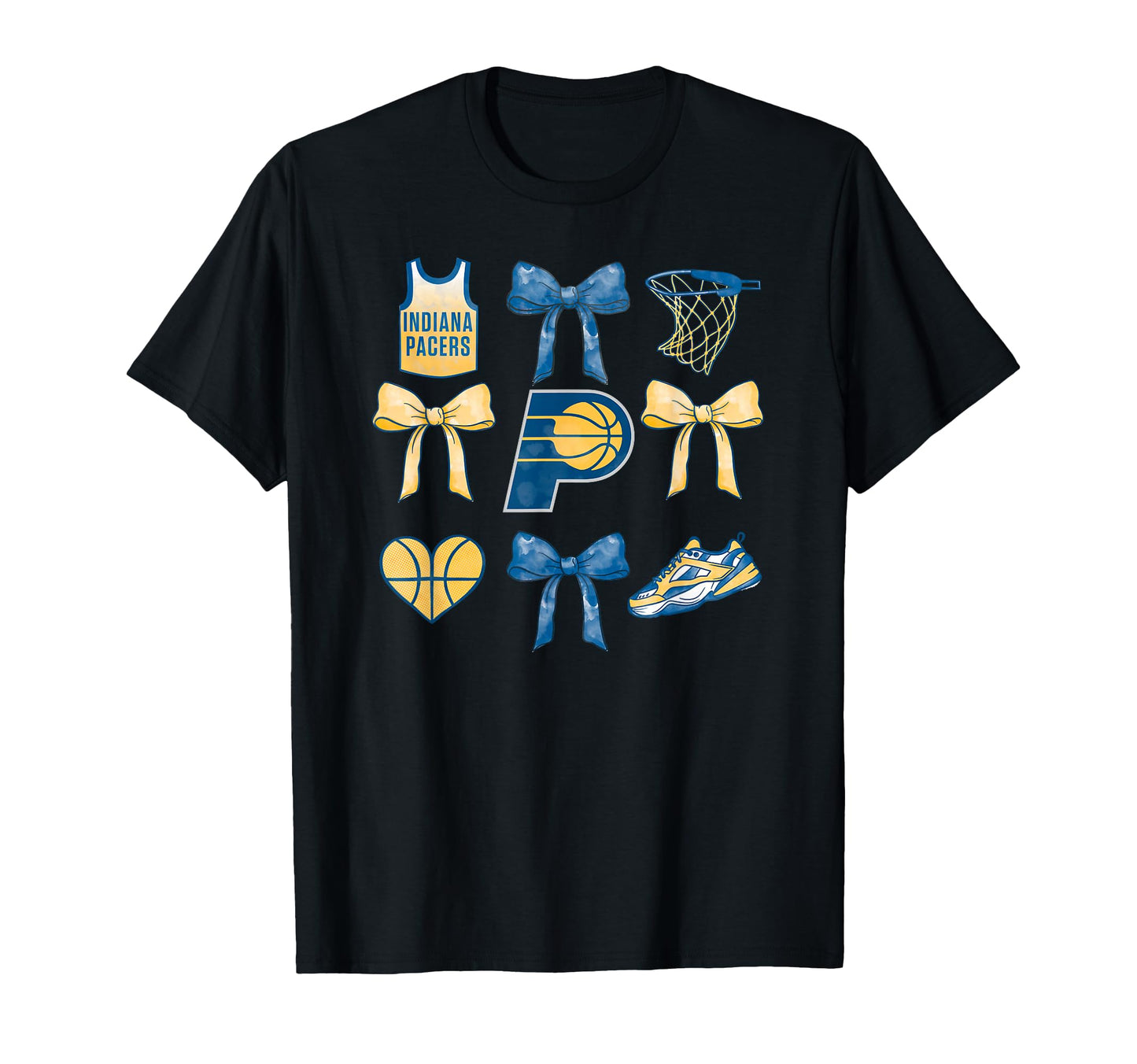 Nba Indiana Pacers Bow Grid T-Shirt - Minimalist Print Men Women - T-Shirt, Sweatshirt, Hoodie