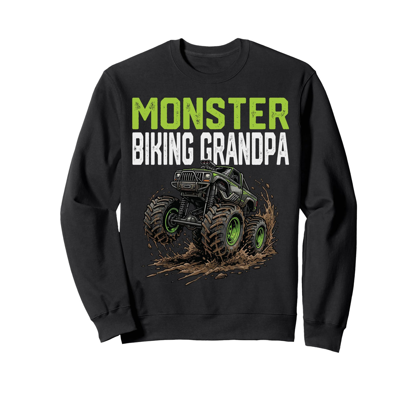 Monster Biking Grandpa Truck Sweatshirt - Custom Art Print for Adults - T-Shirt, Sweatshirt, Hoodie