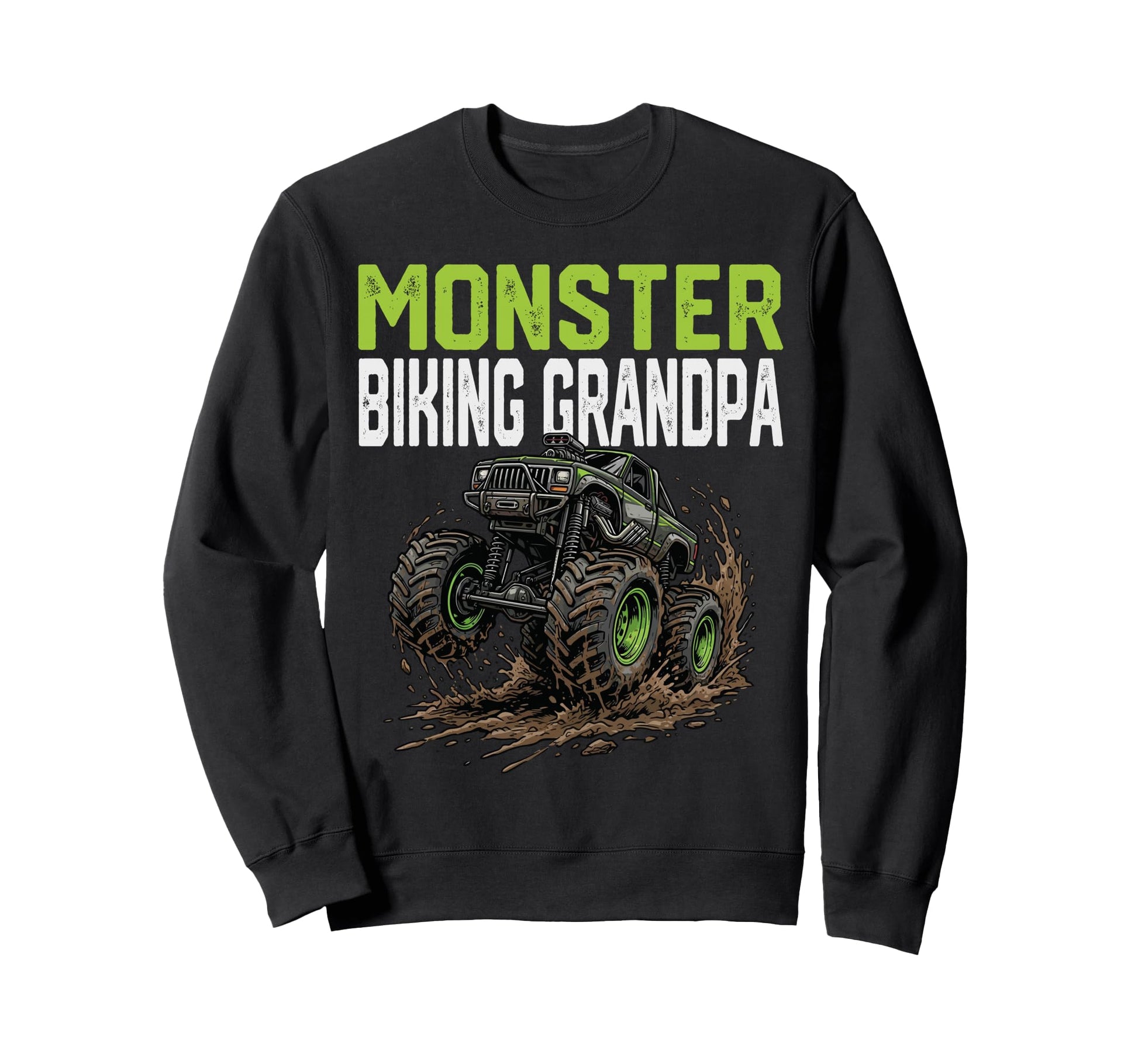 Monster Biking Grandpa Truck Sweatshirt - Custom Art Print for Adults - T-Shirt, Sweatshirt, Hoodie