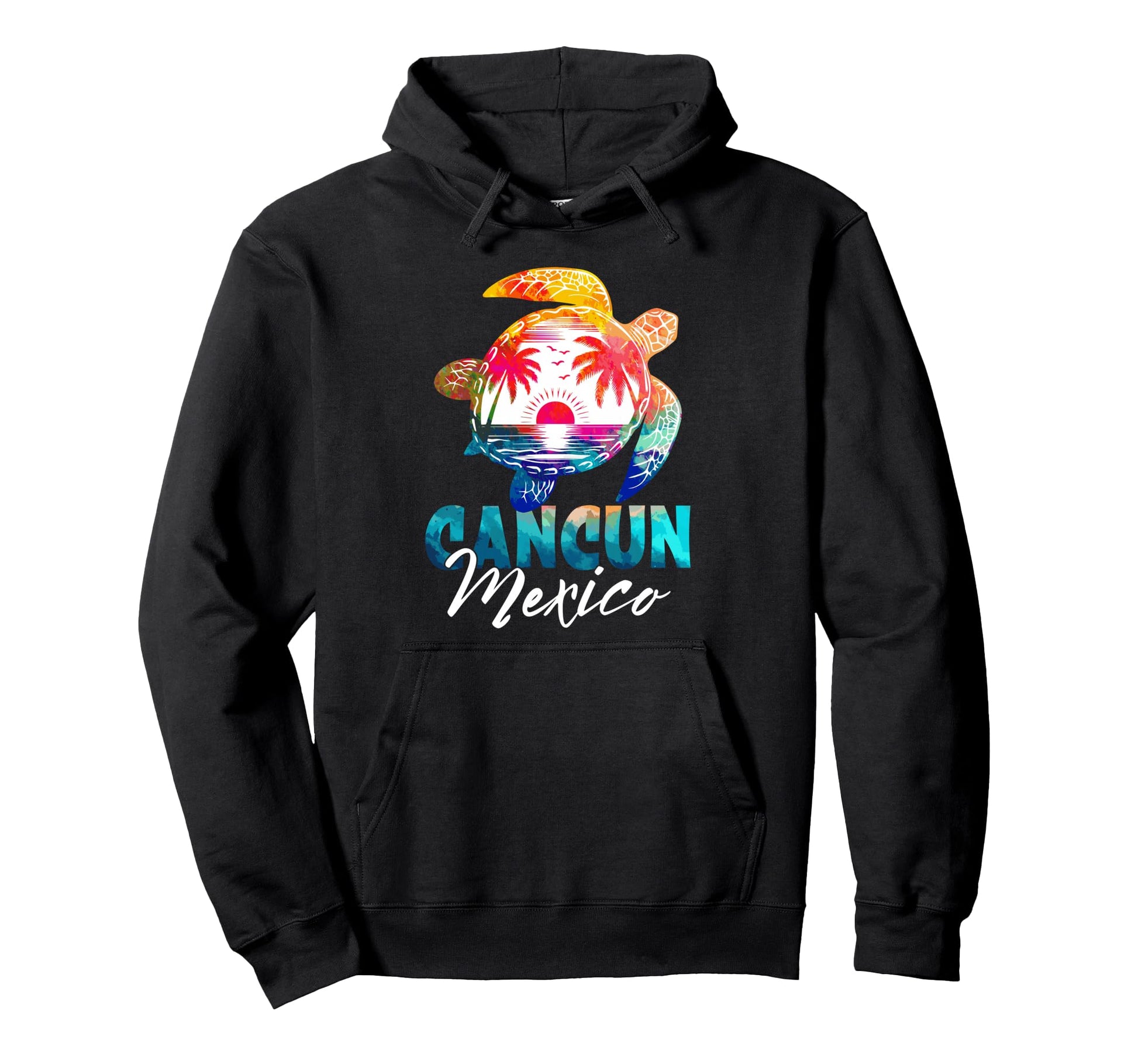 Cancun Mexico Turtle Tropical Hoodie - Casual Everyday Wear Men Women - T-Shirt, Sweatshirt, Hoodie