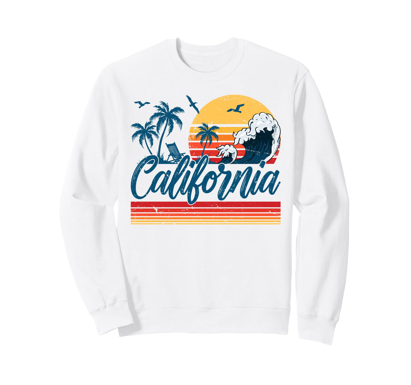 California Tropical Beach Sunset Sweatshirt - Fun Novelty Design Unisex - T-Shirt, Sweatshirt, Hoodie