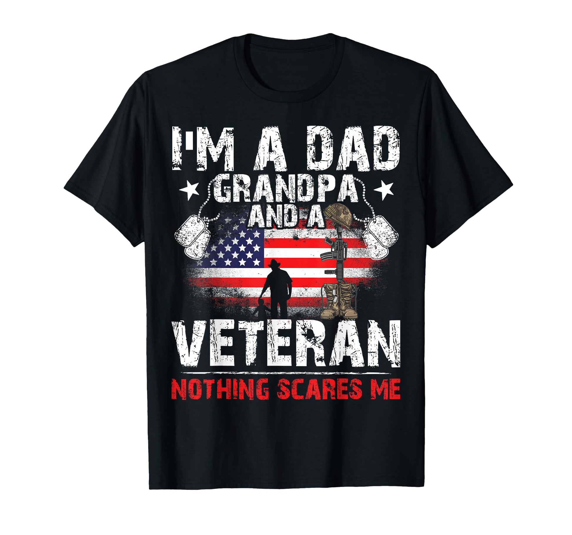Fathers Day Veterans Day Im Dad Grandpa T-Shirt - Custom Art Print Unisex - T-Shirt, Sweatshirt, Hoodie