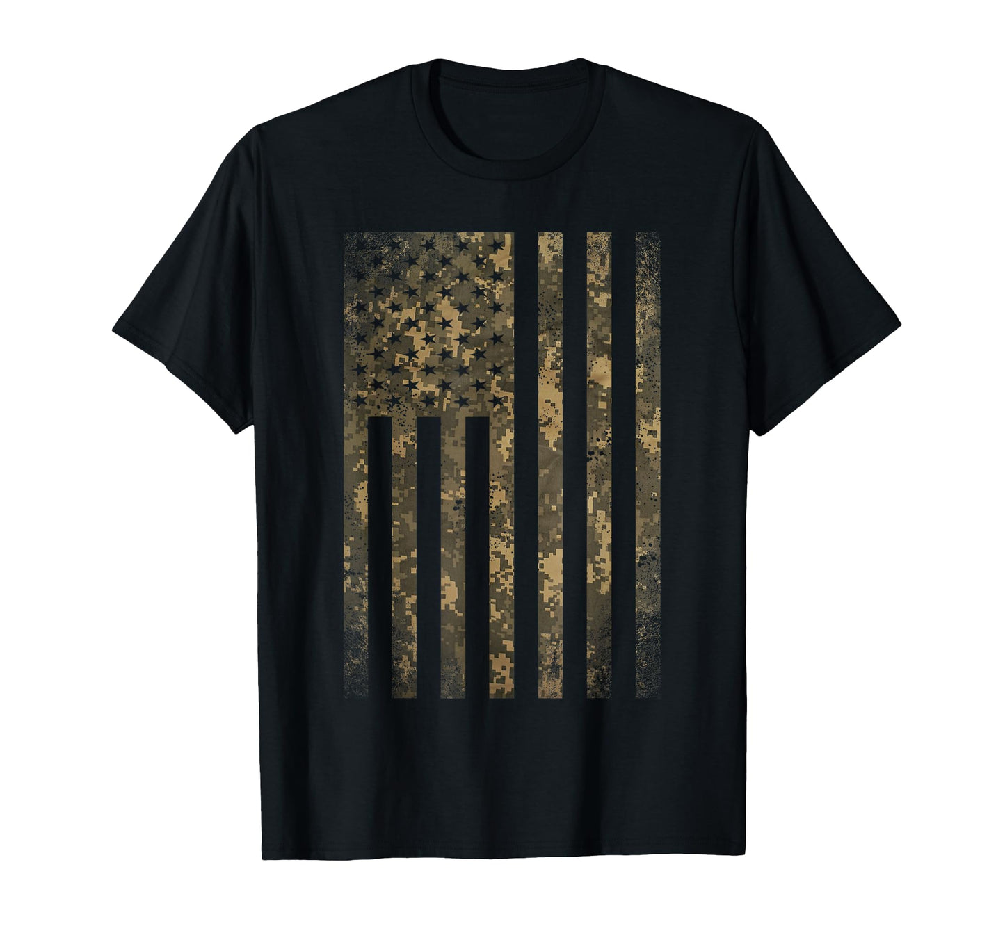 Camouflage American Flag Camo Military T-Shirt - Unique Graphic Unisex - T-Shirt, Sweatshirt, Hoodie