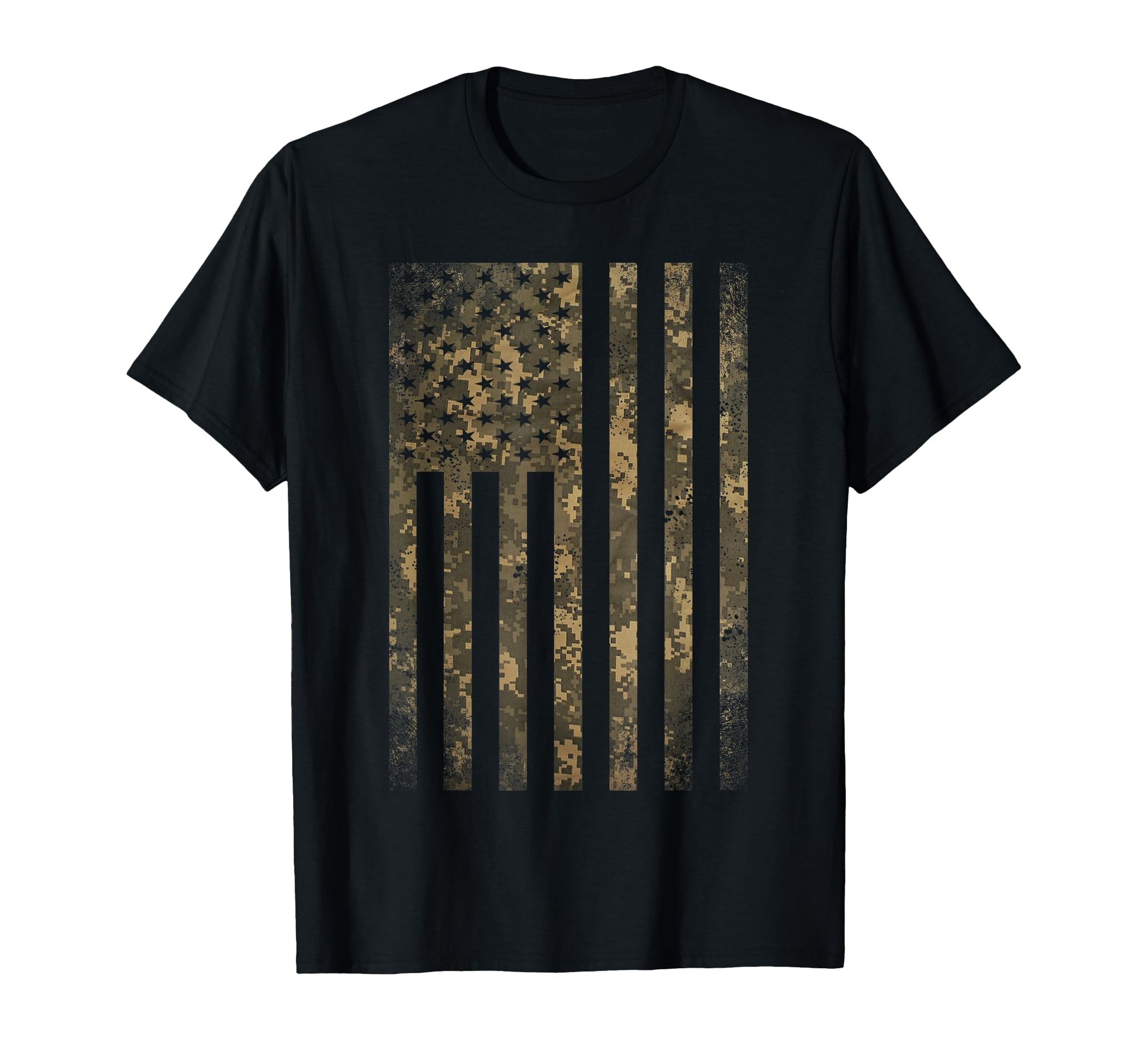 Camouflage American Flag Camo Military T-Shirt - Unique Graphic Unisex - T-Shirt, Sweatshirt, Hoodie