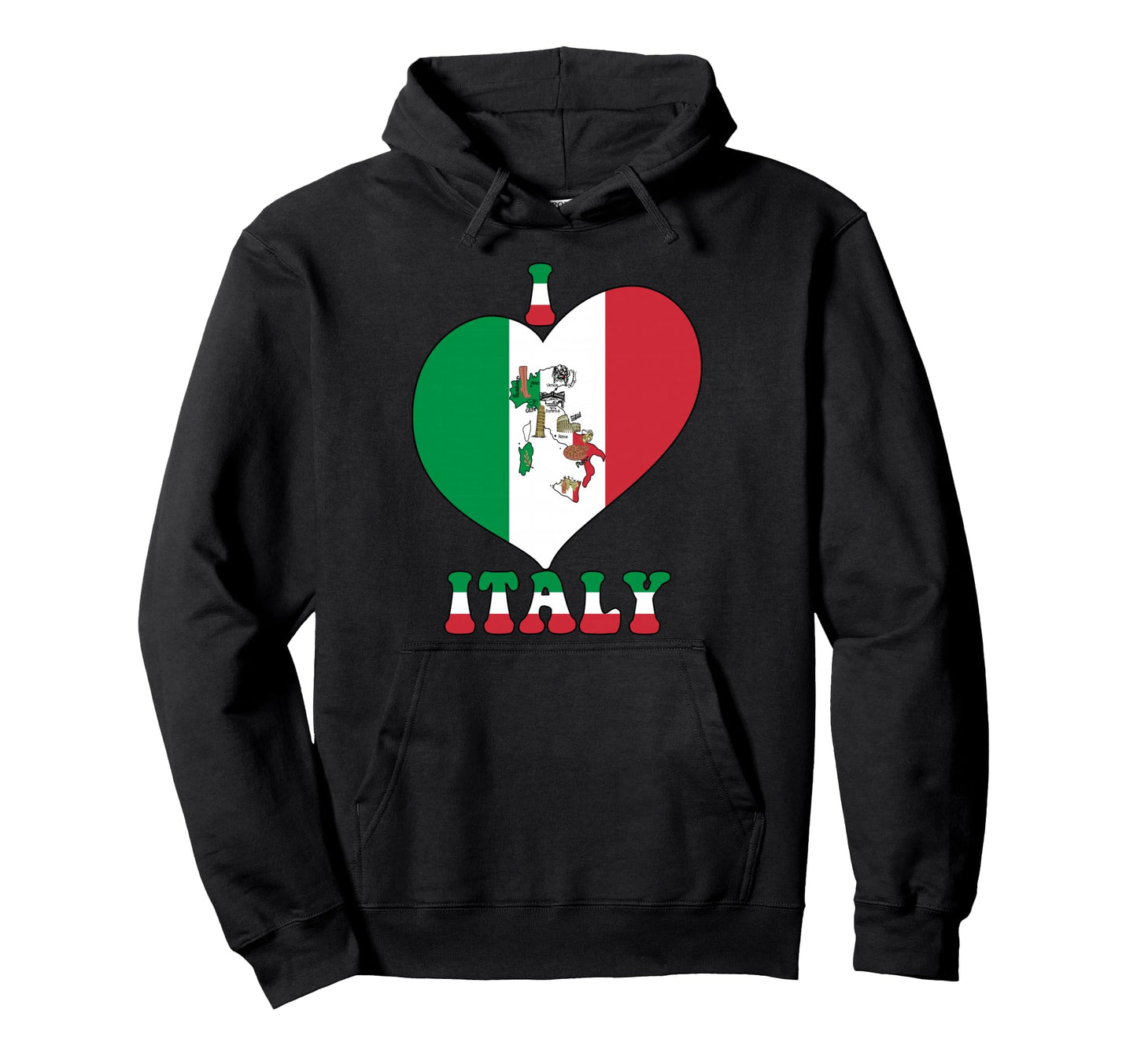 I Love Italy Flag Heart Proud Italian Mom Hoodie - Trendy Graphic Unisex - T-Shirt, Sweatshirt, Hoodie