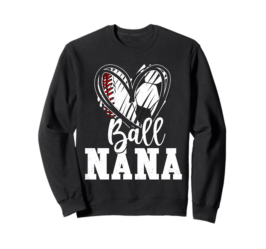 Ball Grandma Heart Baseball Soccer Ball T-Shirt - Novelty Apparel Men Women - T-Shirt, Sweatshirt, Hoodie