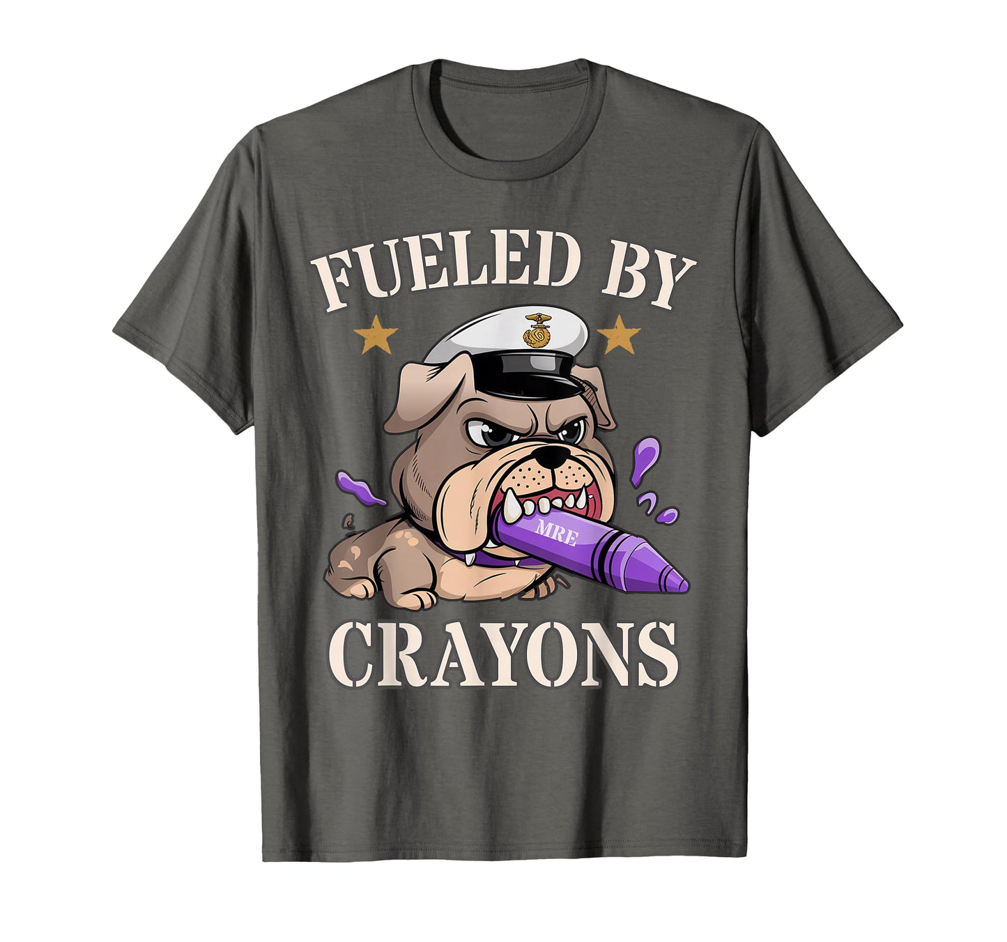 Funny Fueled Crayons Bulldog Powered T-Shirt - Streetwear Style for Adults - T-Shirt, Sweatshirt, Hoodie