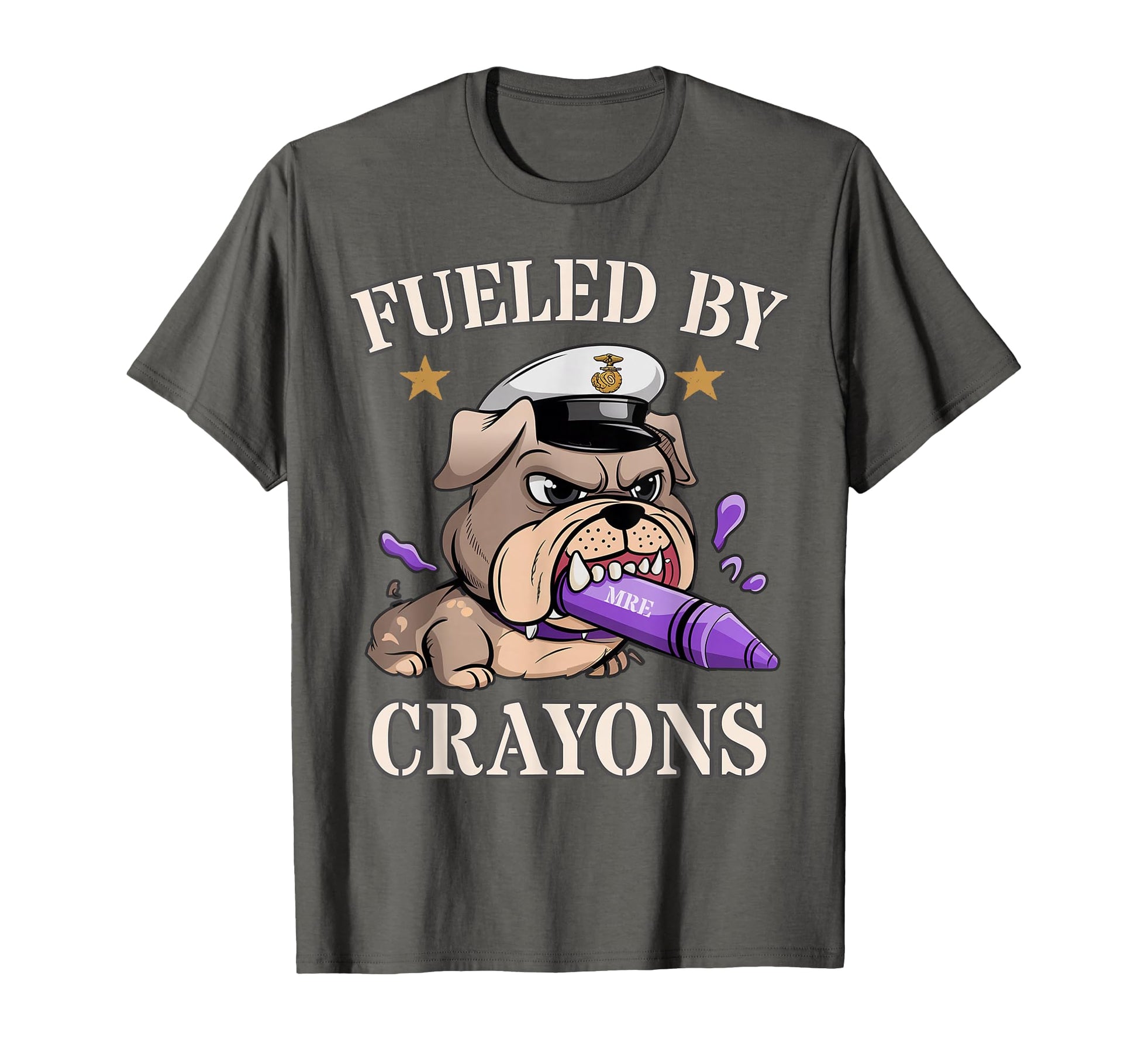 Funny Fueled Crayons Bulldog Powered T-Shirt - Streetwear Style for Adults - T-Shirt, Sweatshirt, Hoodie