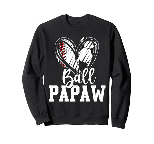 Ball Grandpa Heart Baseball T-Shirt - Casual Everyday Wear for Adults - T-Shirt, Sweatshirt, Hoodie