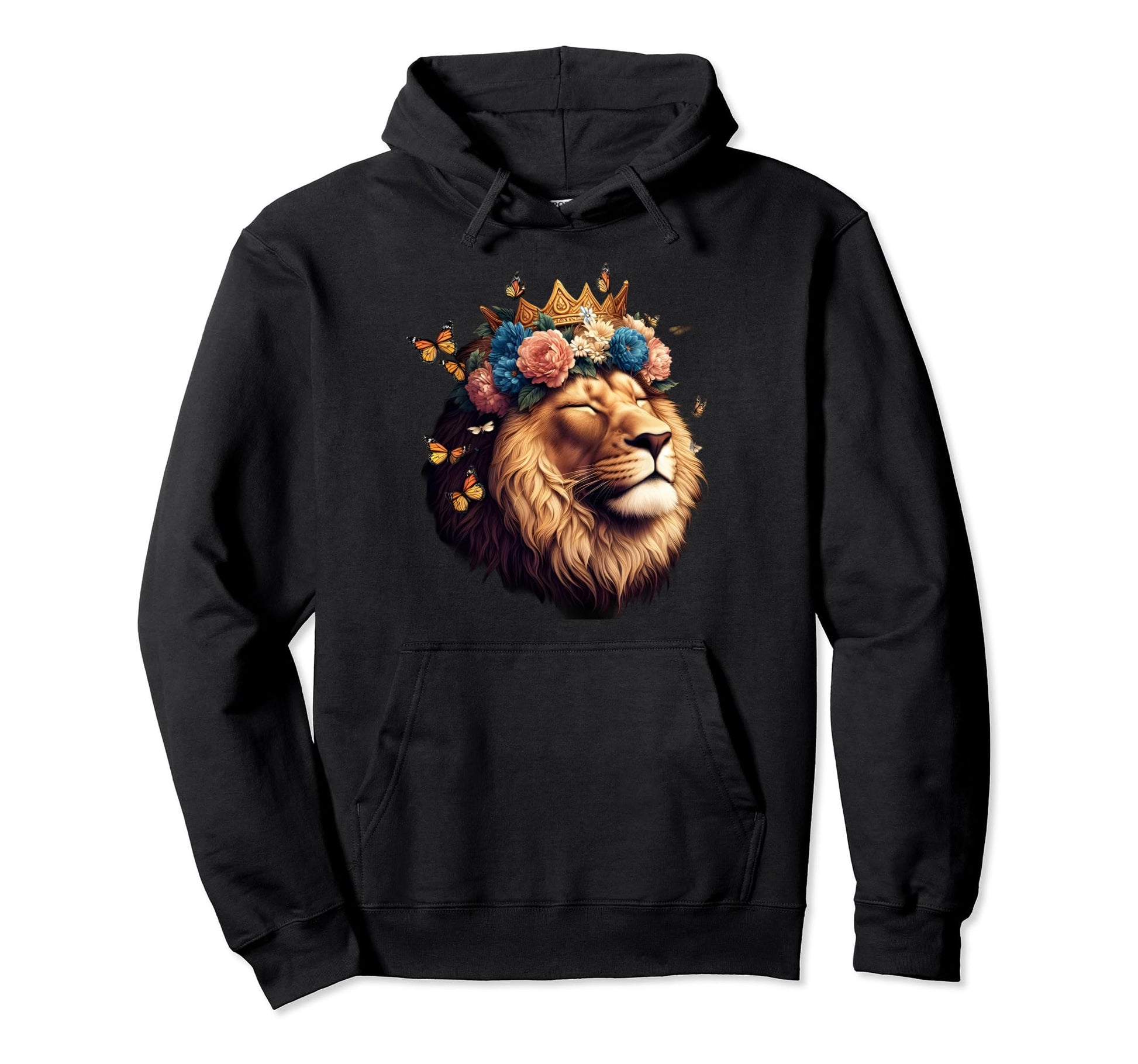 Floral Lion Lion Moms Dads Hoodie - Casual Everyday Wear Men Women - T-Shirt, Sweatshirt, Hoodie