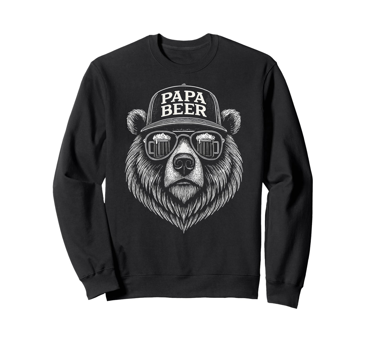 Papa Beer Funny Dad Bear Drinking Sweatshirt - Streetwear Style Unisex - T-Shirt, Sweatshirt, Hoodie