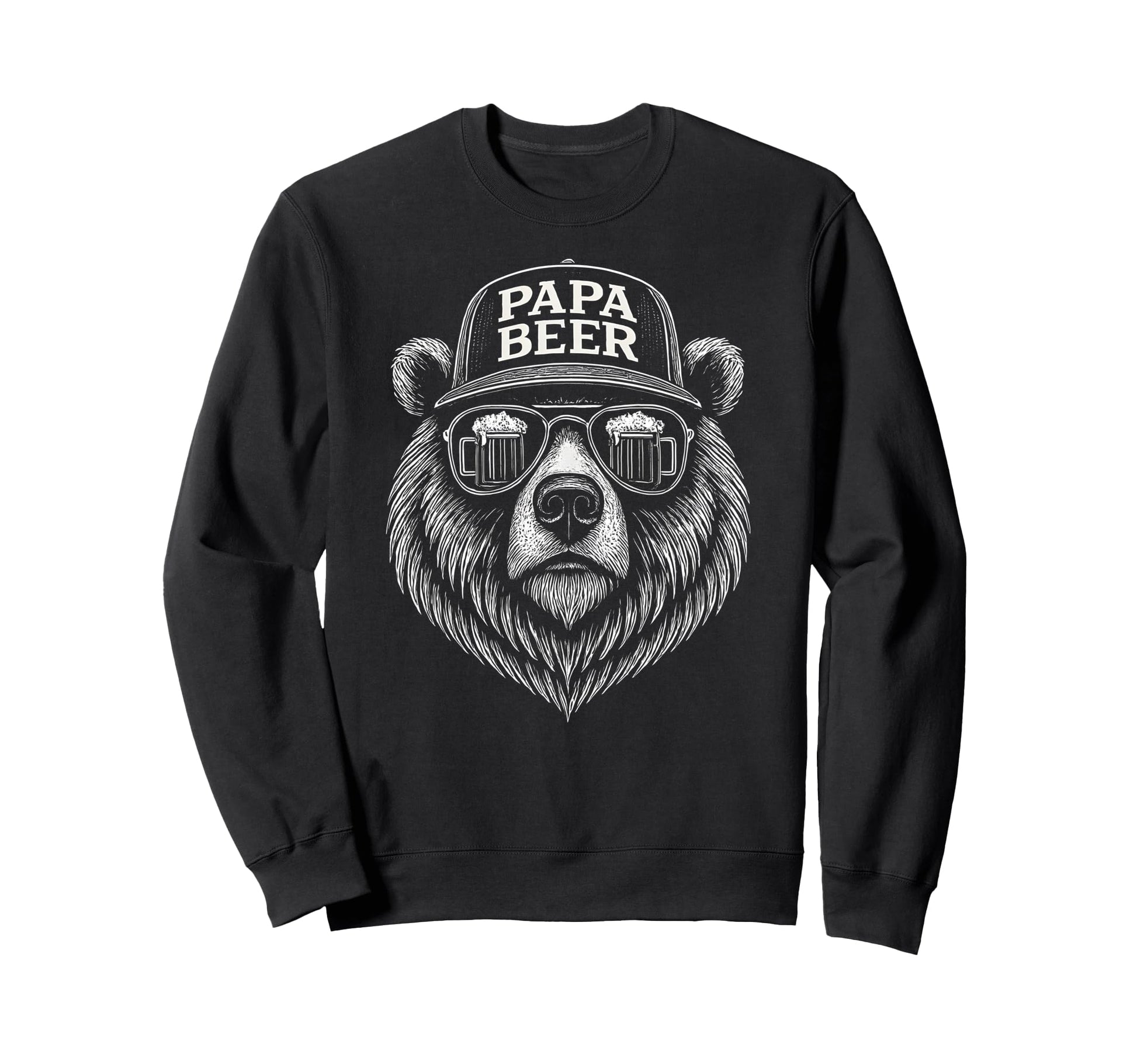 Papa Beer Funny Dad Bear Drinking Sweatshirt - Streetwear Style Unisex - T-Shirt, Sweatshirt, Hoodie