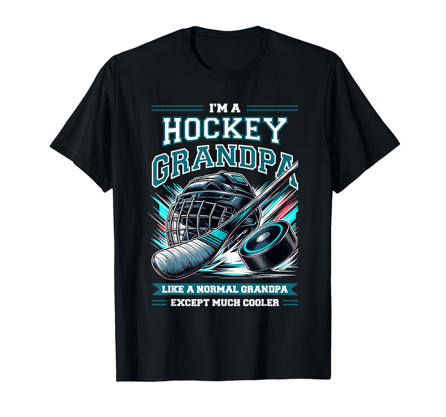 Grandpa Hockey Player Ice Hockey Field T-Shirt - Unique Graphic Unisex - T-Shirt, Sweatshirt, Hoodie