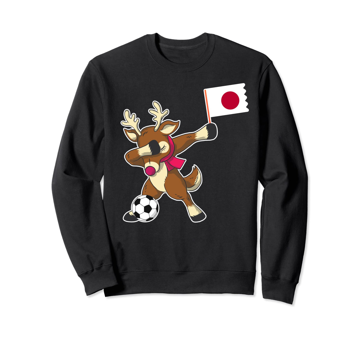 Soccer Japanese Flag Reindeer Japan Sweatshirt - Novelty Apparel Unisex - T-Shirt, Sweatshirt, Hoodie