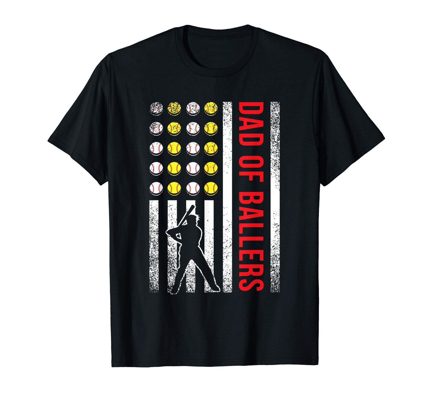 American Flag Baseball Player Dad T-Shirt - Casual Everyday Wear Unisex - T-Shirt, Sweatshirt, Hoodie