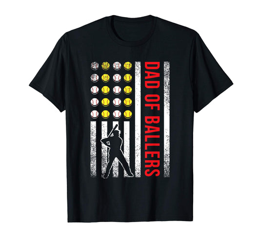 American Flag Baseball Player Dad T-Shirt - Casual Everyday Wear Unisex - T-Shirt, Sweatshirt, Hoodie