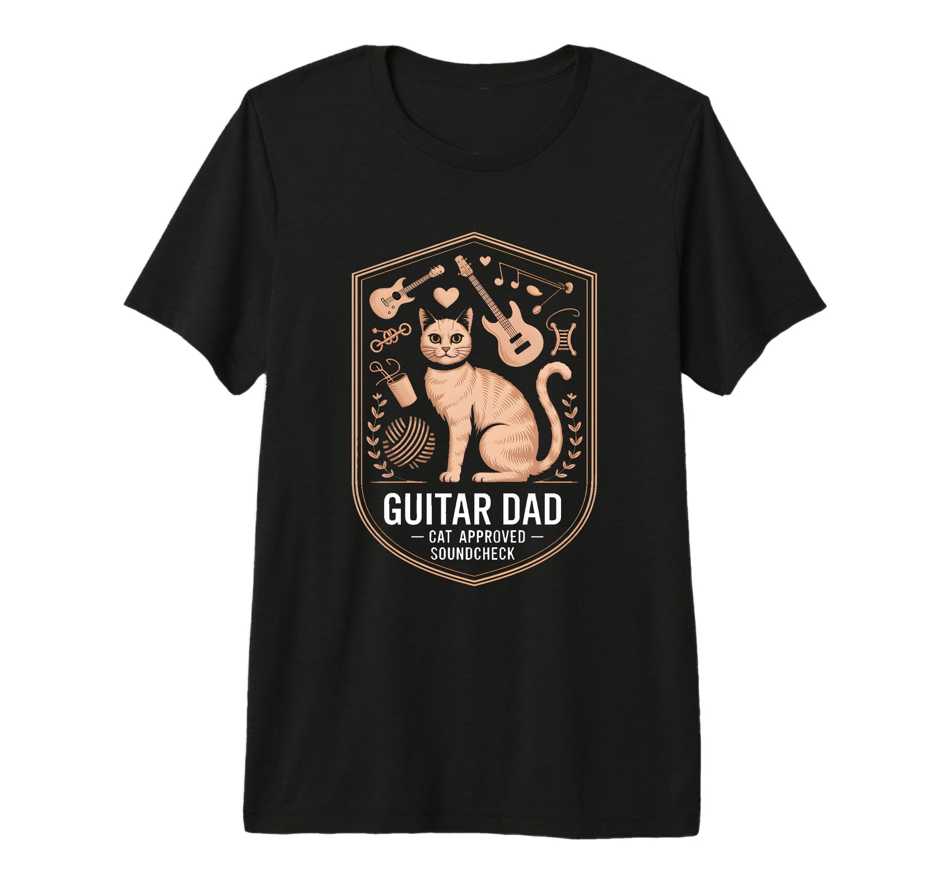 Funny Guitar Dad Cat Approved T-Shirt - Aesthetic Graphic Unisex - T-Shirt, Sweatshirt, Hoodie