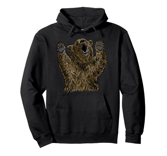 Bear Brown Head Bear Motif Bear Team Or Hoodie - Trendy Graphic for Adults - T-Shirt, Sweatshirt, Hoodie