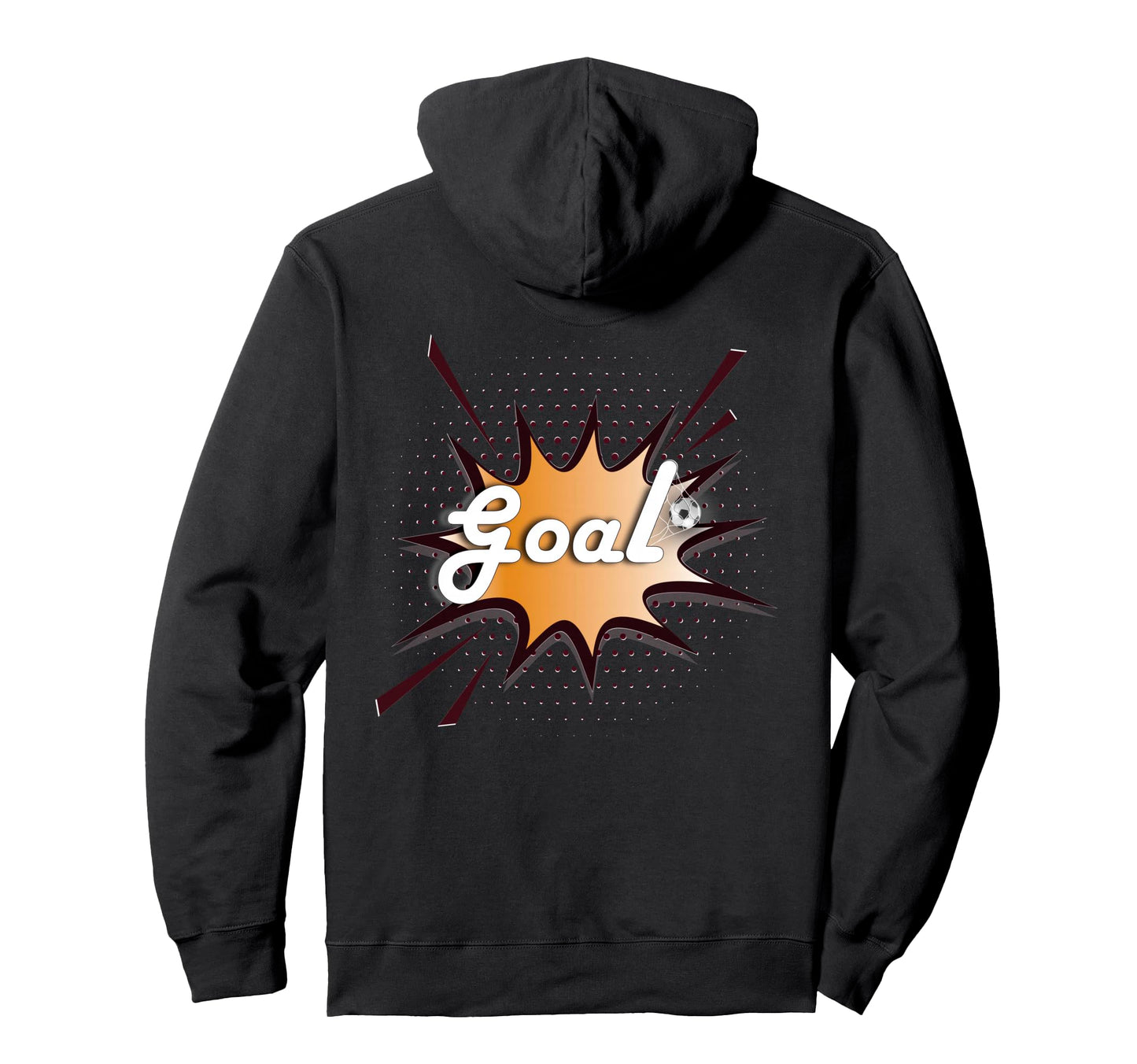 Goal Soccer Ball Net Comic Football Hoodie - Minimalist Print for Adults - T-Shirt, Sweatshirt, Hoodie