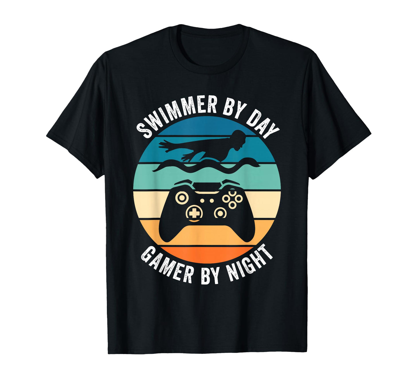 Swimmer Day Gamer Night Swimming T-Shirt - Minimalist Print Men Women - T-Shirt, Sweatshirt, Hoodie