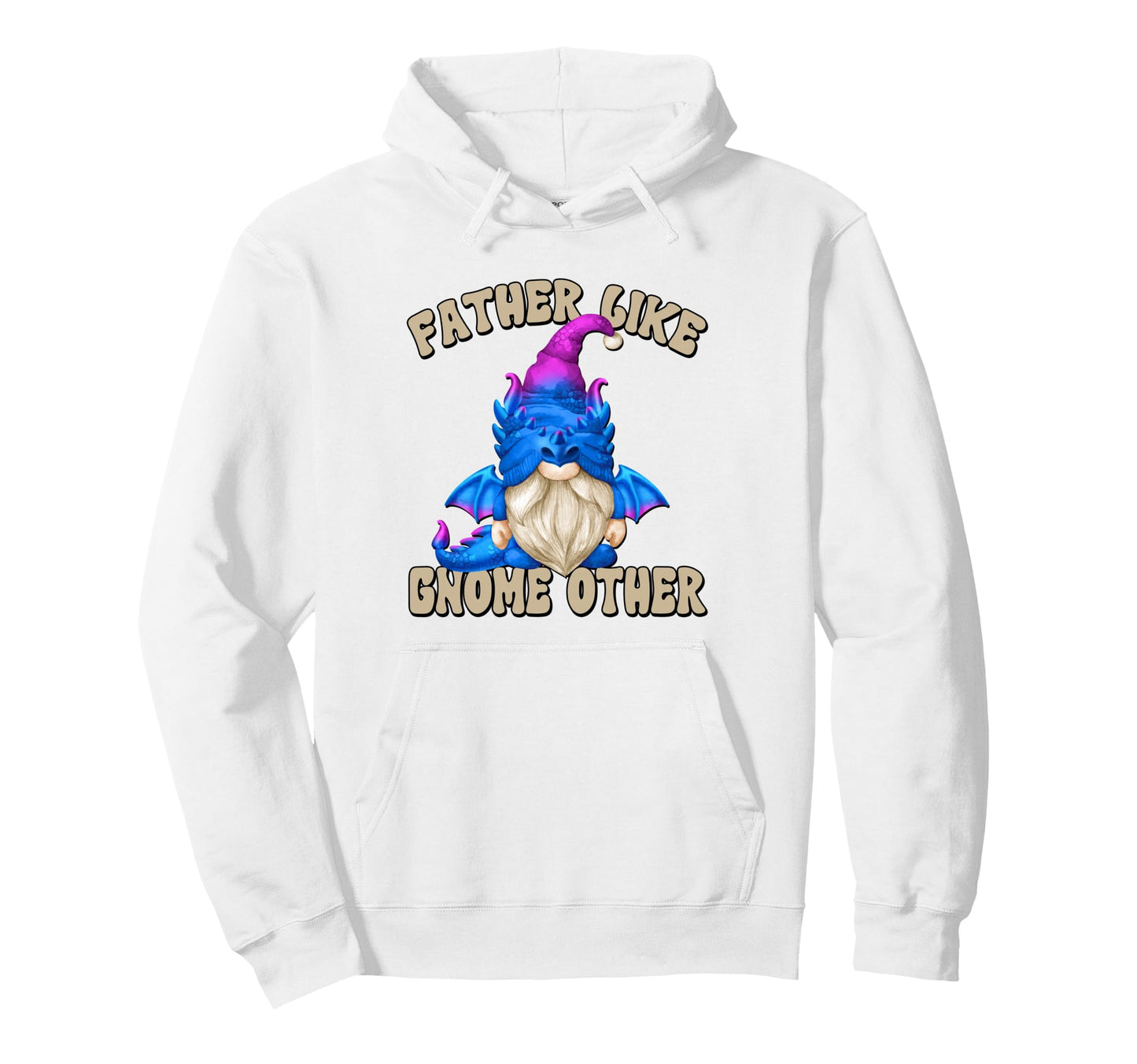 Funny Fathers Day Gnome Bearded Hoodie - Minimalist Print for Adults - T-Shirt, Sweatshirt, Hoodie